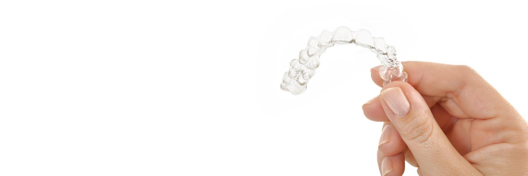 person with clear aligners in mona vale